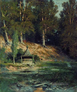  klassisch - die Kapelle im Wald 1893 klassische Landschaft Ivan Ivanovich Bäume